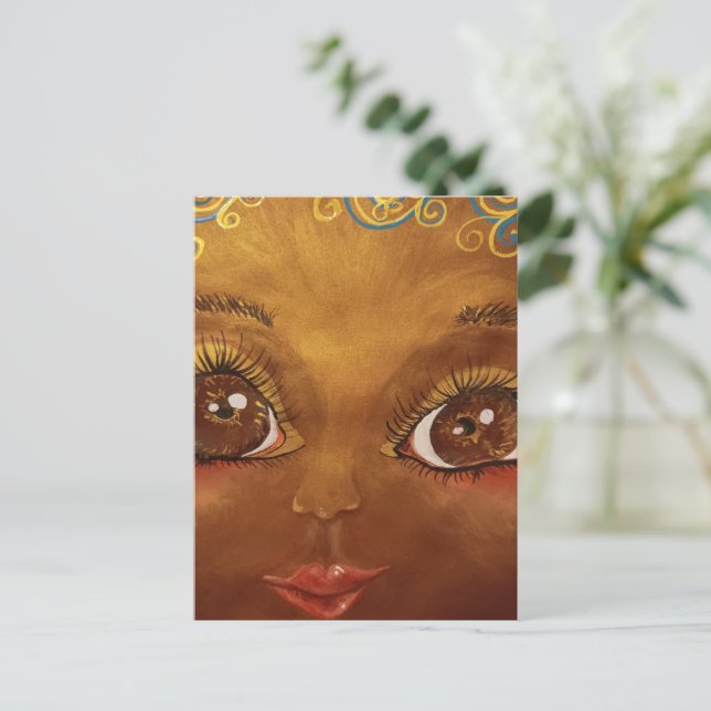 cute brown girl  postcard (Standing Front)