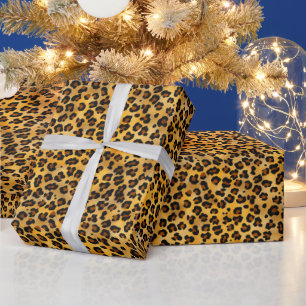 Cute Brown/Gold Leopard Wrapping Paper