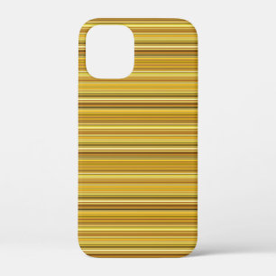 Cute brown golden stripes iPhone 12 mini case