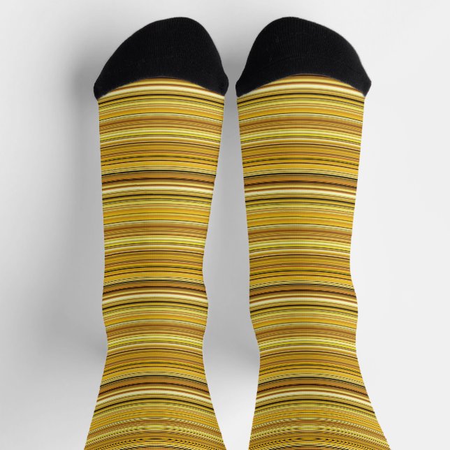 Cute brown golden stripes socks (Top)