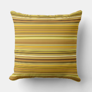 Cute brown golden stripes throw pillow