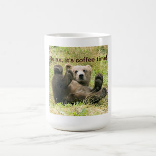 Cute brown grizzly bear cub beautiful photo custom coffee mug