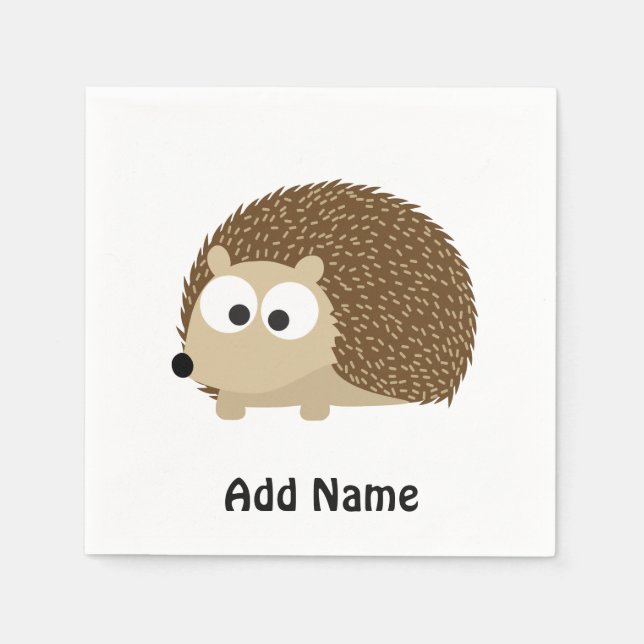 Cute Brown Hedgehog Napkin (Front)