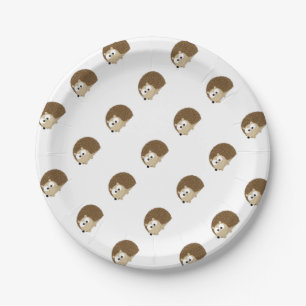 Cute Brown Hedgehog Paper Plate