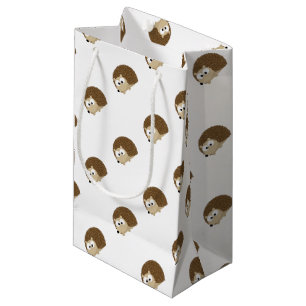 Cute Brown Hedgehog Small Gift Bag