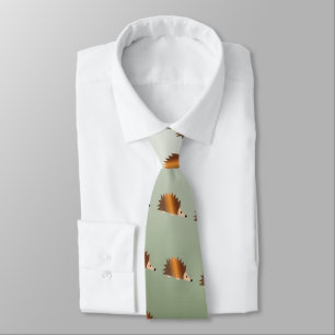 Cute Brown Hedgehog Tie