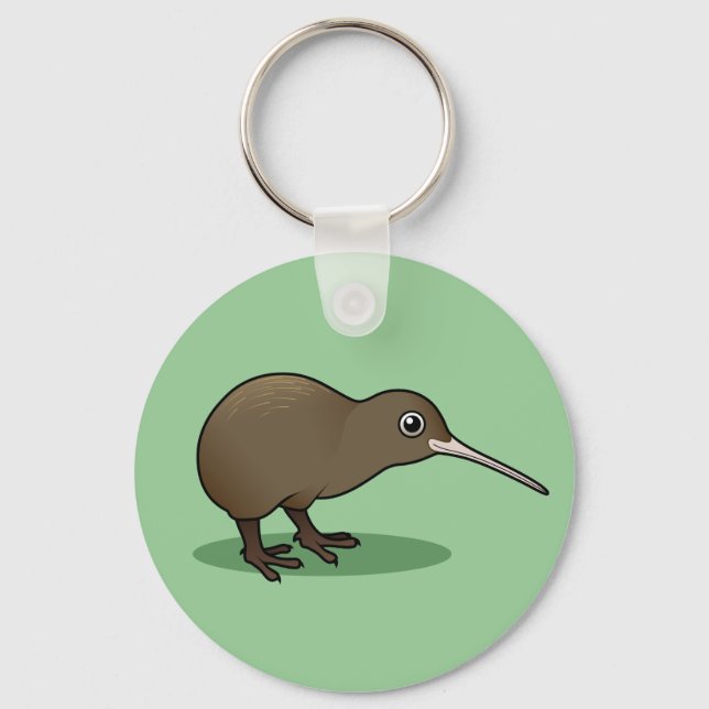 Cute Brown Kiwi from New Zealand Keychain (Front)