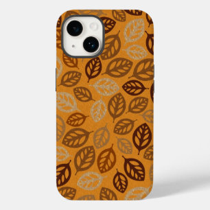 Cute brown leaves pattern Case-Mate iPhone 14 case