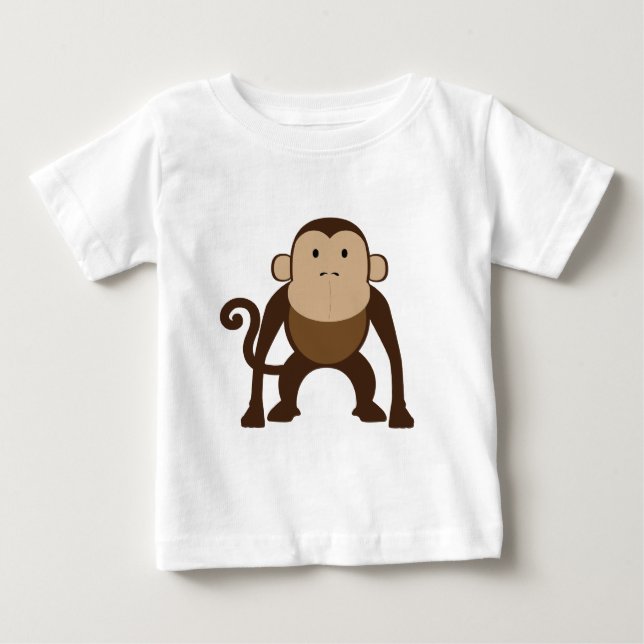 Cute Brown Monkey Baby T-Shirt (Front)
