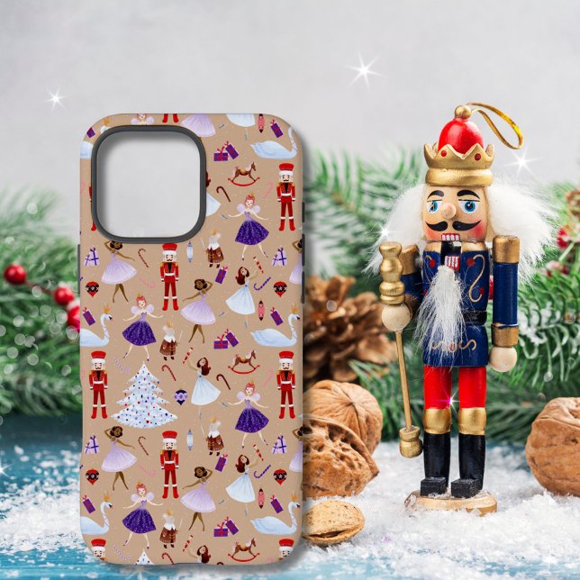 Cute Brown Nutcracker Christmas Pattern Case-Mate iPhone Case (Creator Uploaded)