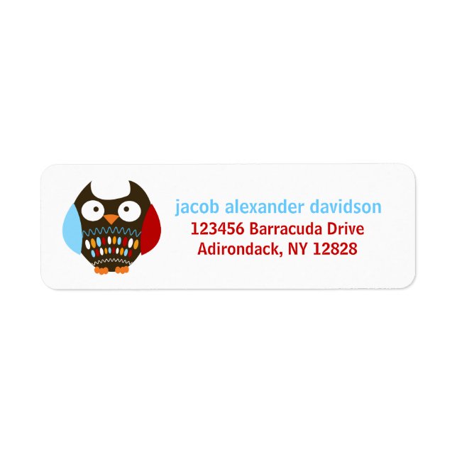 Cute Brown Owl Customized Address Labels (Front)