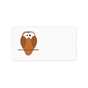Cute Brown Owl Label