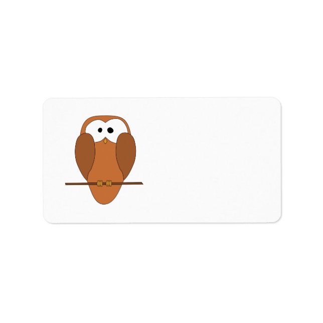 Cute Brown Owl Label (Front)