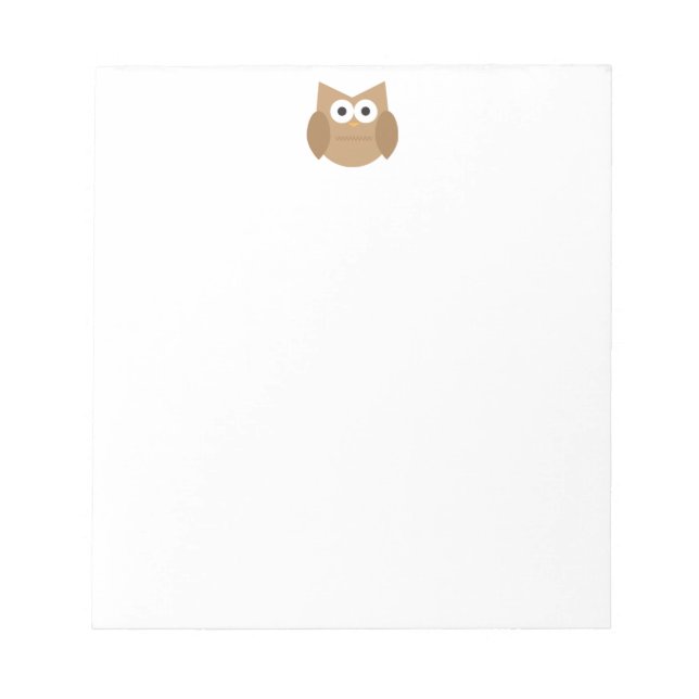 Cute Brown Owl Notepad (Front)