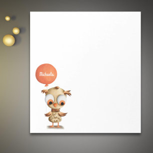 Cute Brown Owl Personalized Notepad