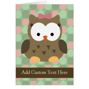 Cute Brown Owl w/Pink Bow