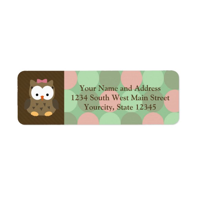 Cute Brown Owl w/Pink Bow (Front)