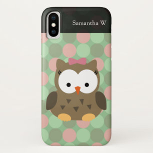 Cute Brown Owl w/Pink Bow Case-Mate iPhone Case