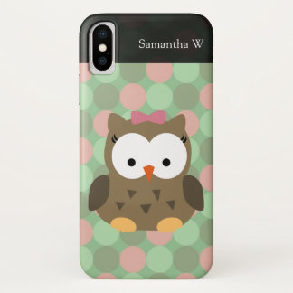 Cute Brown Owl w/Pink Bow Case-Mate iPhone Case