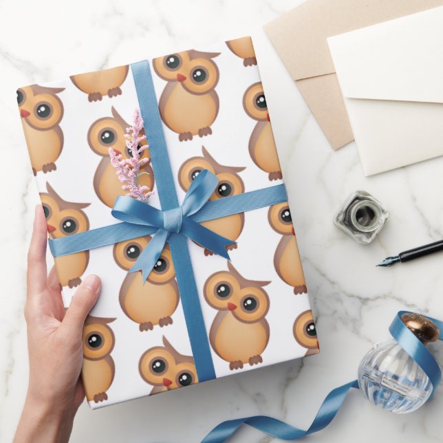 cute brown owl wrapping paper (Gifting)