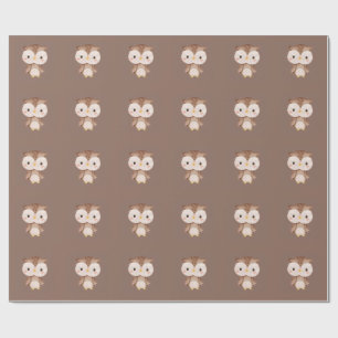 Cute Brown OWL Wrapping Paper