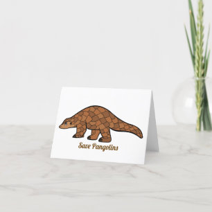 Cute Brown Pangolin Card