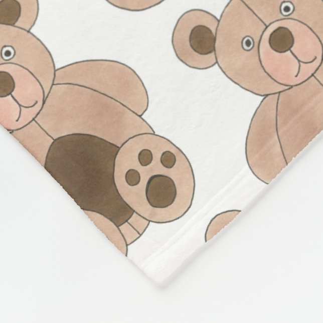 Cute Brown Plush Toy Teddy Bear Stuffed Animal Fleece Blanket (Corner)