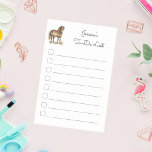 Cute Brown Pony Script Horse Kids Sticky To-Dos Post-it Notes<br><div class="desc">Cute kids sticky to-do-list pad with a watercolor drawing of a cute brown horse and custom text in whimsical script.</div>