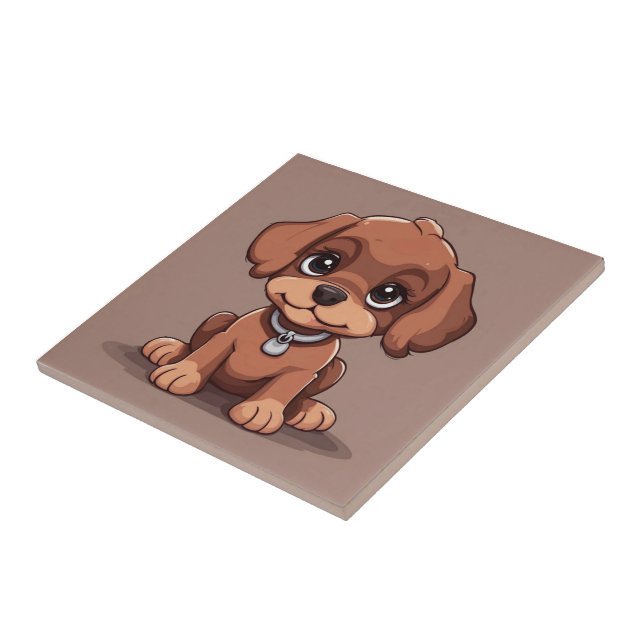 Cute brown puppy tile (Side)