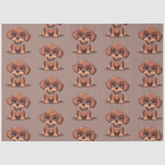 Cute brown puppy tissue paper