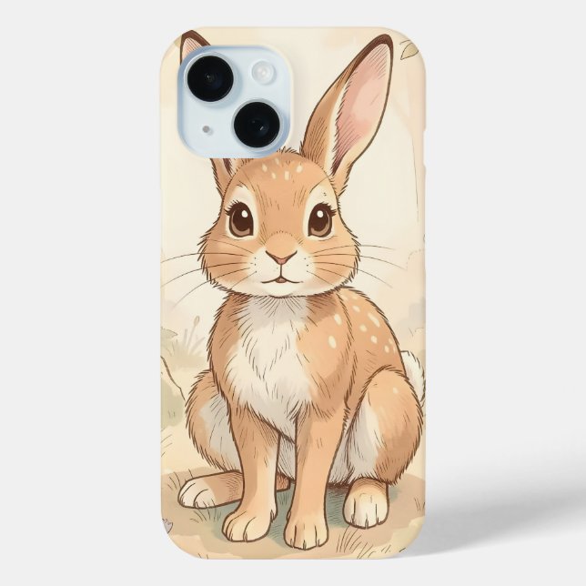 Cute brown rabbit in a forest Case-Mate iPhone case (Back)