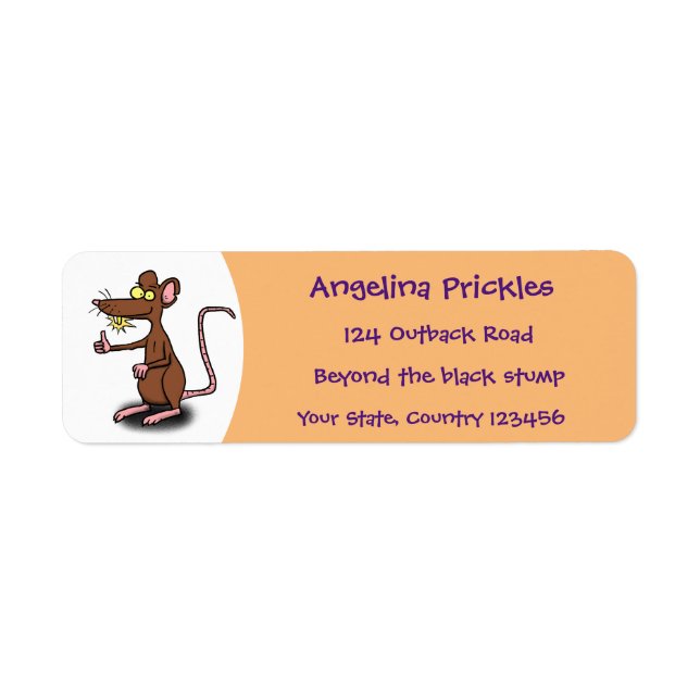 Cute brown rat thumbs up cartoon (Front)