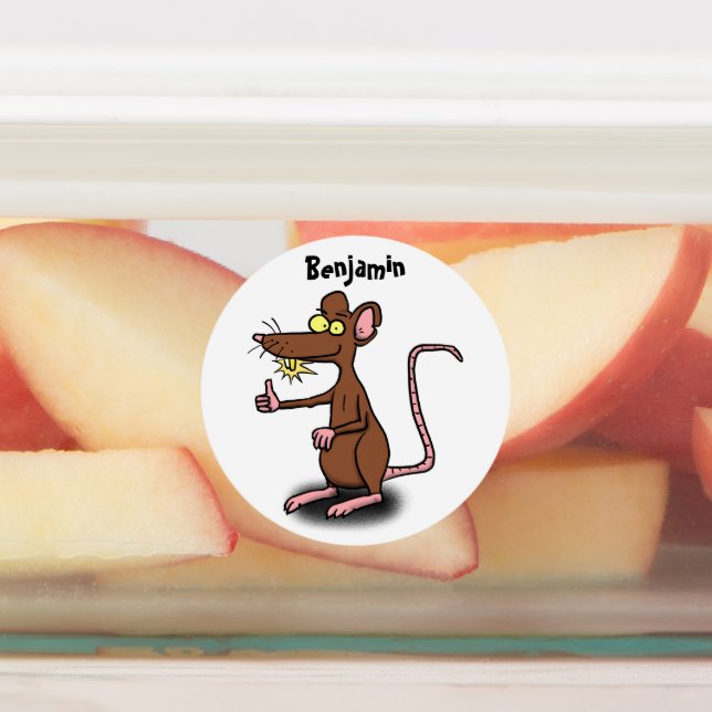 Cute brown rat thumbs up cartoon (Affixed)