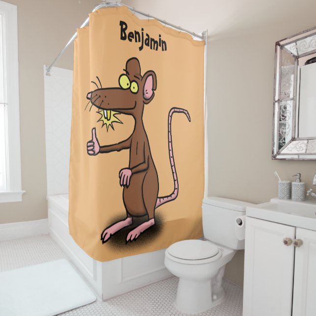 Cute brown rat thumbs up cartoon (In Situ)