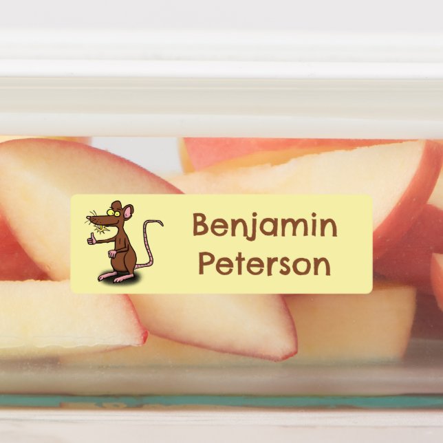 Cute brown rat thumbs up cartoon personalized (Affixed)