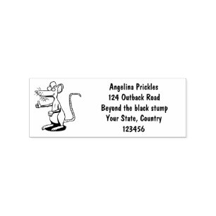Cute brown rat thumbs up cartoon rubber stamp