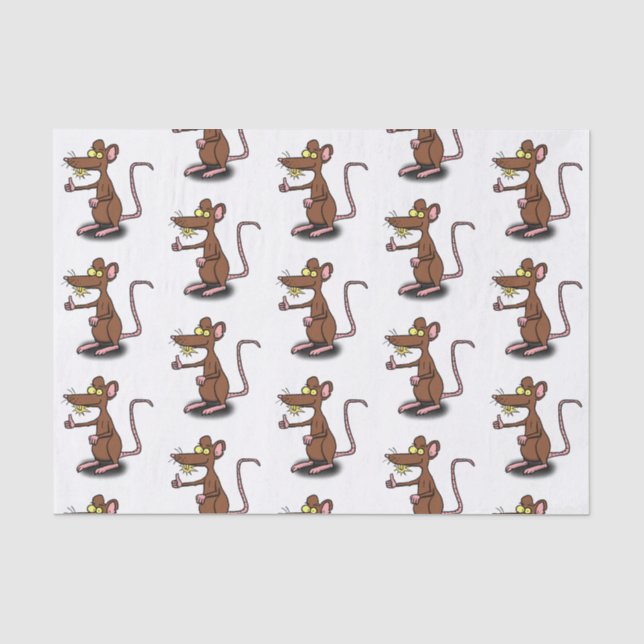 Cute brown rat thumbs up cartoon tissue paper (Front)