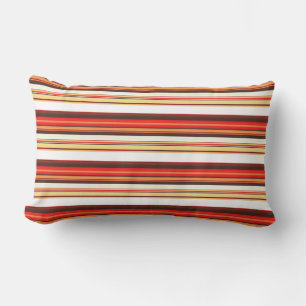 Cute brown red stripes lumbar pillow