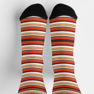 Cute brown red stripes socks