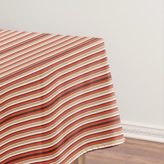 Cute brown red stripes tablecloth (In Situ)