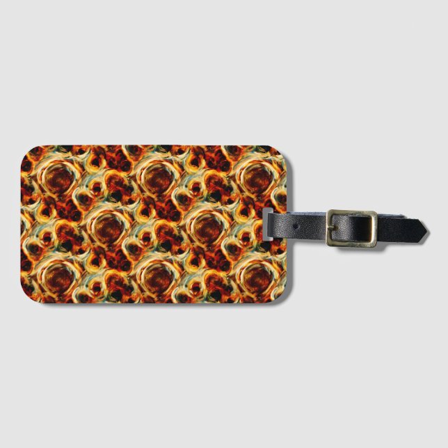Cute brown seamless smudge pattern luggage tag (Front Horizontal)
