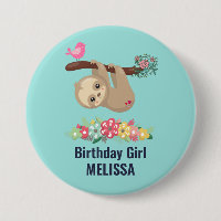 Cute Brown Sloth Hanging Upside down Birthday