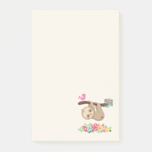 Cute Brown Sloth Hanging Upside down Post-it Notes