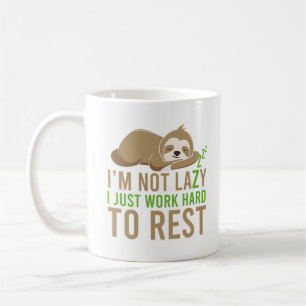 Cute Brown Sloth I'm Not Lazy Coffee Mug