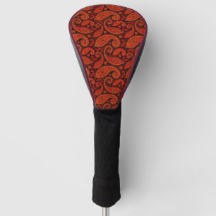 Cute brown swirl paisley patterns golf head cover
