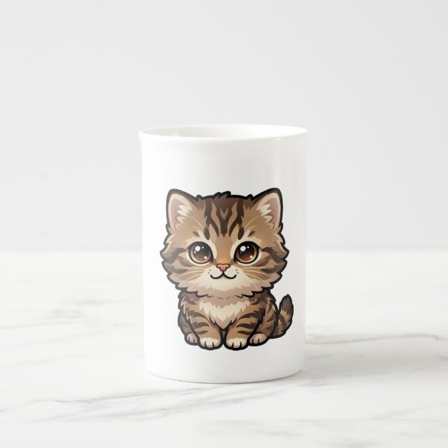 Cute Brown Tabby Kitten Specialty Mug (Front)
