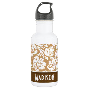 Cute Brown, Tan Damask 532 Ml Water Bottle