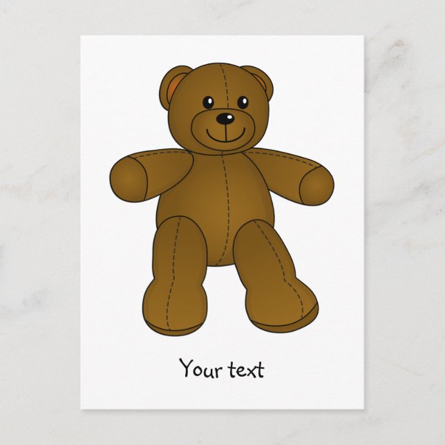 Cute brown teddy bear postcard (Front)