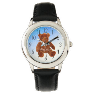 Cute Brown Teddy Bear Watercolor Artwork Watch
