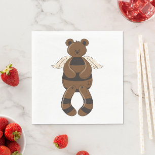 Cute Brown Teddy Bear with Angel Wings  Napkin